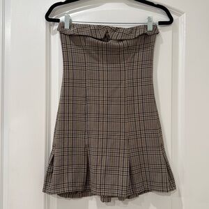 American Eagle plaid strapless dress